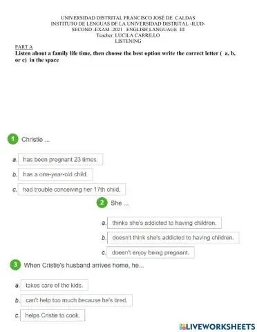 Listening second term language 3