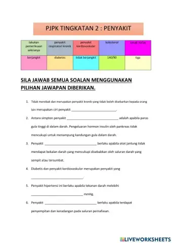 Pjpk tingkatan 2 : PENYAKIT