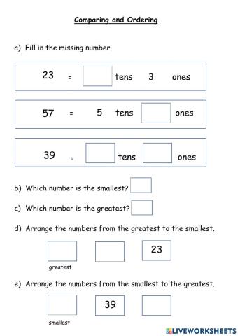 Comparing and ordering