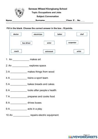 Occupations and Jobs