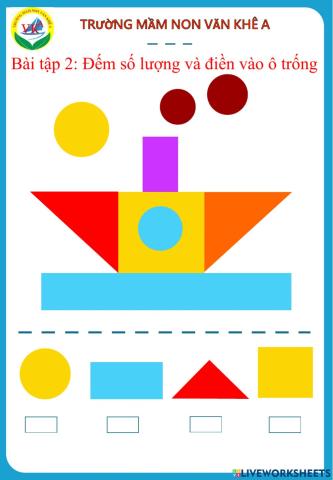 Đếm các hình và điền số  tương ứng