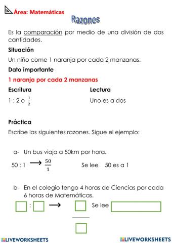 Razones y proporciones