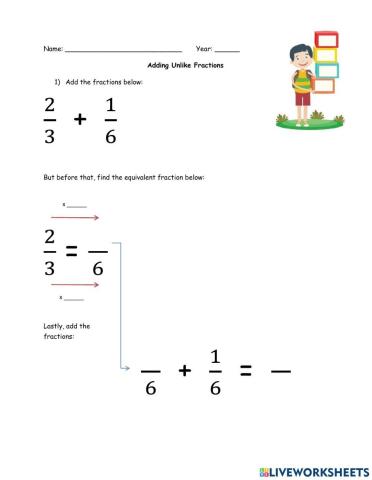 Adding Unlike Fractions
