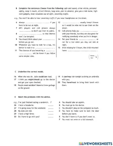 Vocabulary about crime