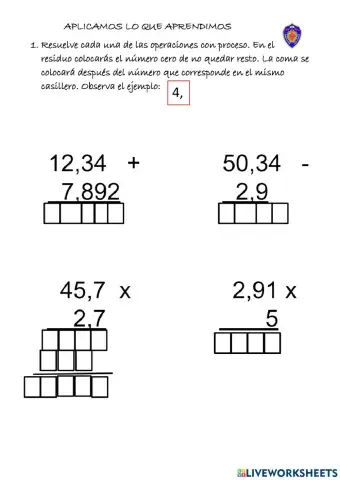 Operaciones con decimales