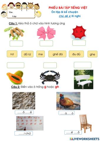 Ôn tập Tiếng Việt chủ đề 4