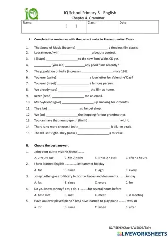 Present Perfect Tense