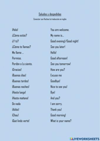 Saludos y despedidas