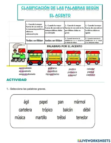 Palabras por el acento