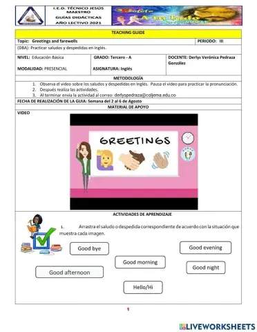 Greetings and farewells