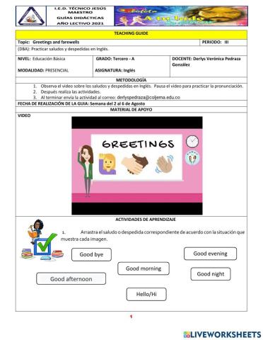 Greetings and farewells