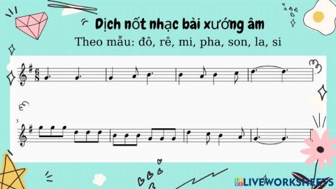 Bài tập dịch cao độ bài xướng âm