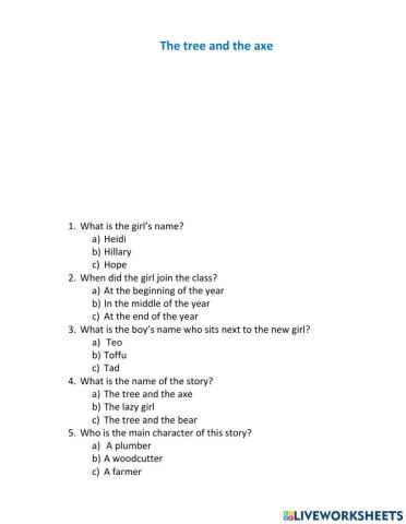 The tree and the axe