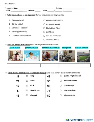 Évaluation de  niveau en français4