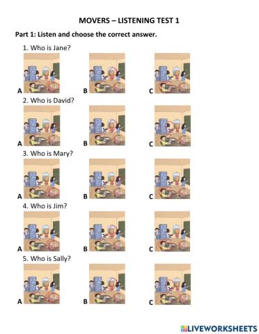 Movers - Listening Test 1
