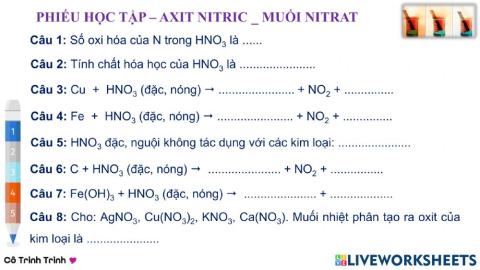 Axit nitric - Muối nitrat