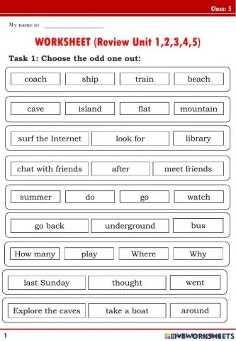 English 5 (Review U1,2,3,4,5)