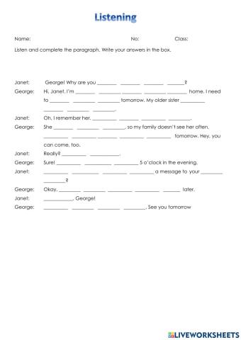 Listening (George & Janet)