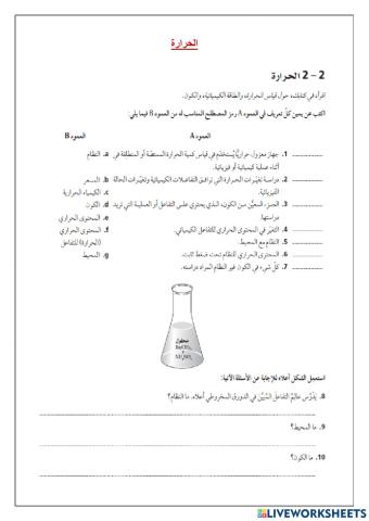 ورقة عمل الحرارة