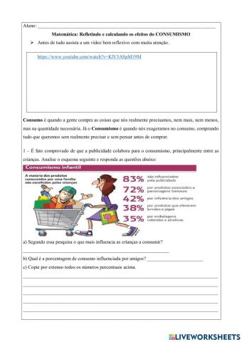 Refletindo e calculando os efeitos do consumismo