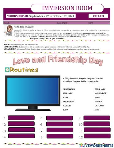 Workshop 8-Cycle 3-LOVE AND FRIENDSHIP