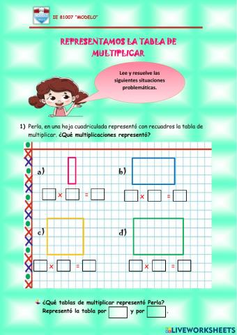 Representamos la multiplicación