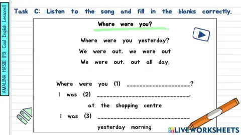 English Year 3 - Module 8 Where were you yesterday?