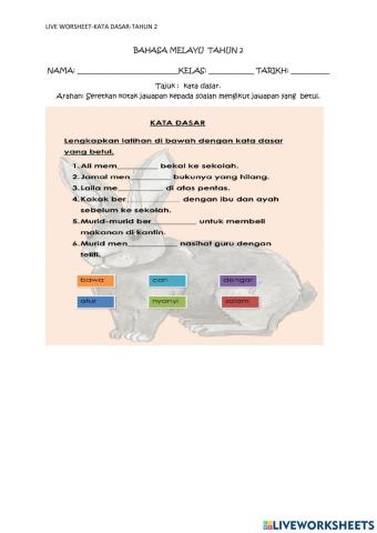 Bahasa  Melayu-T2-Kata dasar-Imbuhan