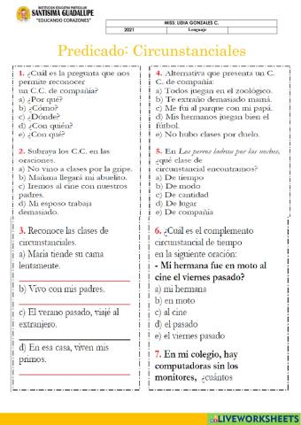 Predicado:circunstanciales