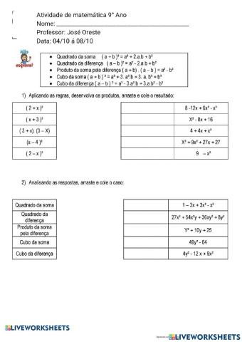 Avaliação 3º bimestre