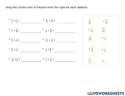 Adding fractions with different denominators