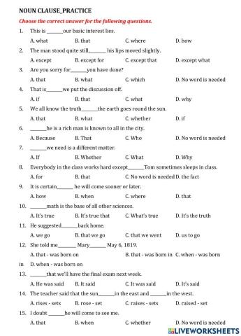 NOUN CLAUSE Practice2
