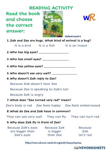 Reading - Zak and Zee