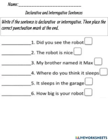 Declarative and Interrogative Sentences