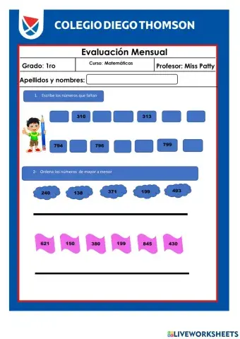 Examen de matemáticas