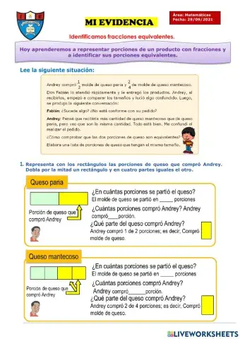 Identificamos fracciones equivalentes