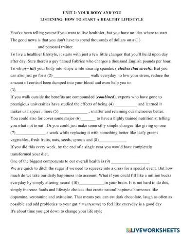 Healthy lifestyle - Listening