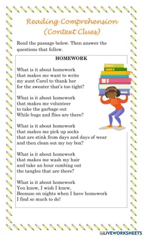 Homework Context Clues Passage