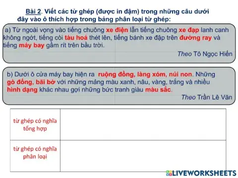 Từ ghép từ láy
