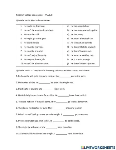 May - Might - Could - Must - Can't (Modal verbs for permission, deduction, etc.)