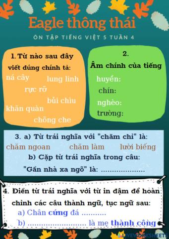 Ôn tập Tiếng Việt 5 tuần 4