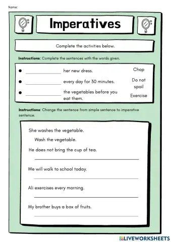 Year 5 - Imperative Sentences