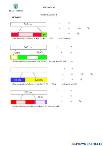 Barras de porcentajes