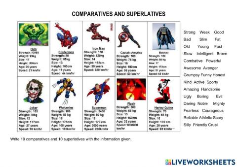 Comparatives and Superlatives