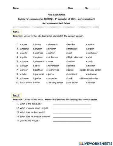 Final test: English for Com M.5