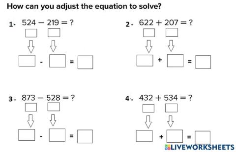 Adjust Numbers to Add and subtract