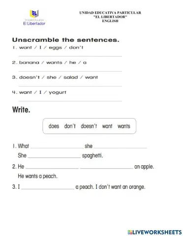 Statements and questions with want