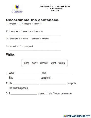 Statements and questions with want