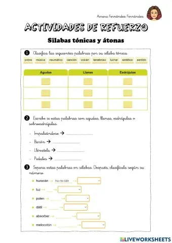 Sílaba tónica y átona