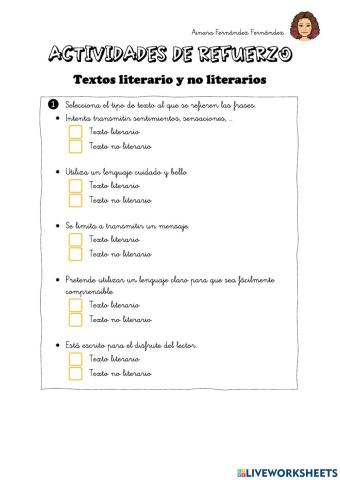Textos literarios y no literarios